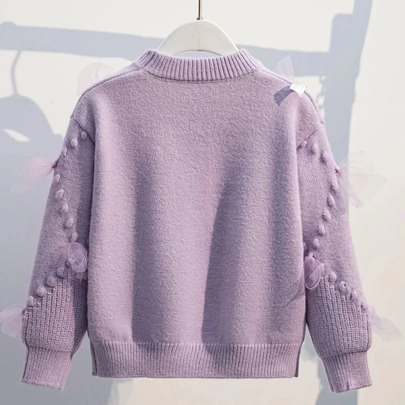 Children's Clothing Autumn Winter Girls Fashion Thickened Knitted Pullover Sweater Kids Girl Clothes Top