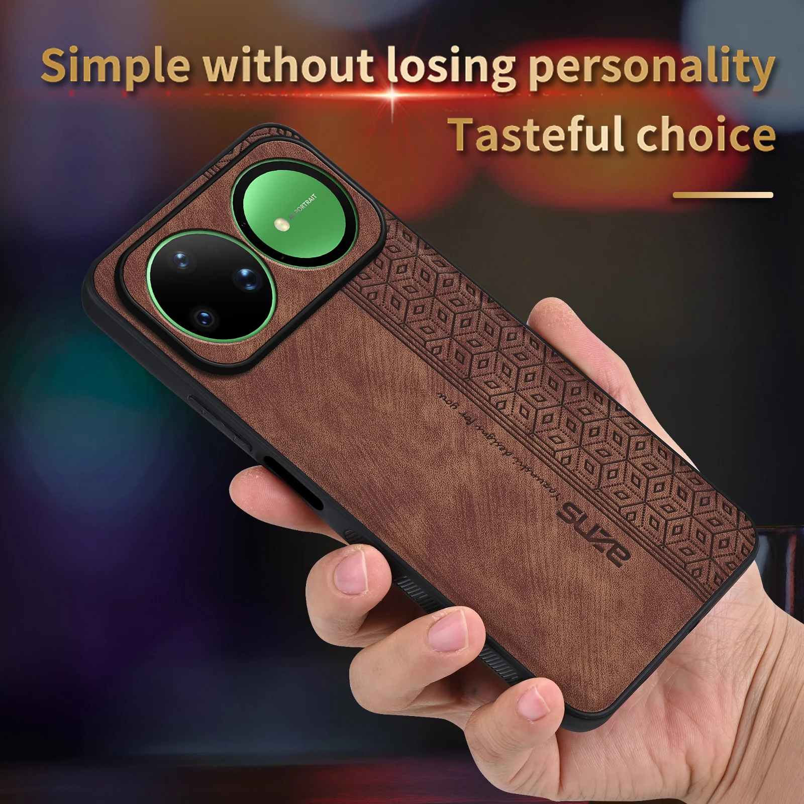 Shockproof Leather Phone Case Bumper with Skin Feel - Premium Back Cover