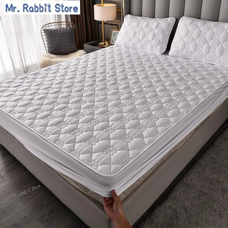 

Bed Pad Protector Cover Hotel Bedspread Add Cotton Thicken Quilted Mattress Cover Bed Sheets Anti-bacterial King Size