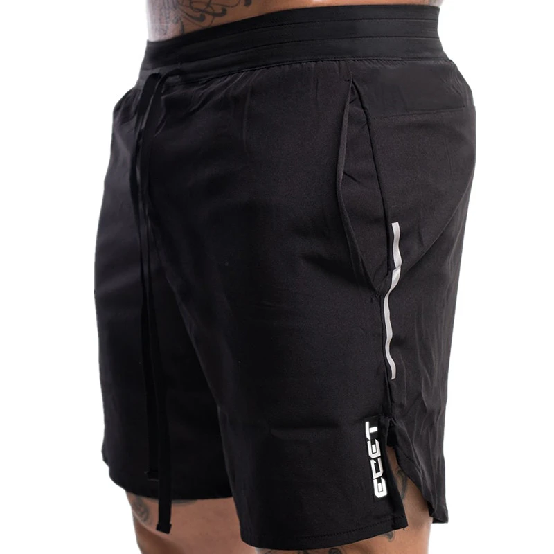 Summer Drawstring Solid Color Quick Dry Cool Shorts Woven Nylon Men's And Women's Same Style Loose Five Point Sweatpants 4