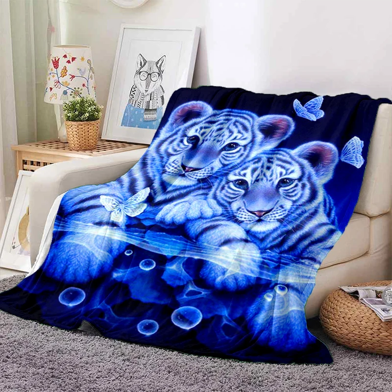 

Animal Tiger Blanket Flannel Blanket Super Soft Fleece Throw Blankets for Bedroom Couch Sofa Gift Queen King Twin Size Blanket