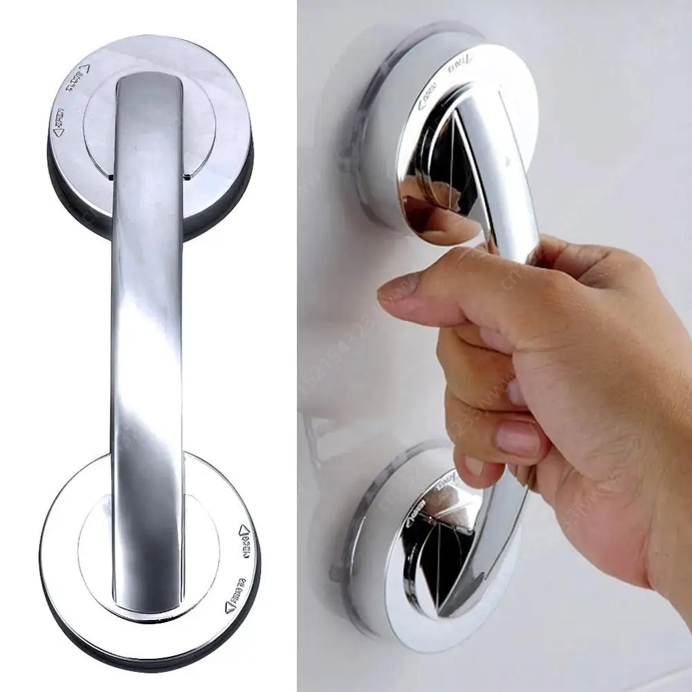 Door Handles Bathroom Handrail Suction Cup for Bathroom Accessories Glass Door Handle Children Elder Strong Sucker Silver Hand Grip