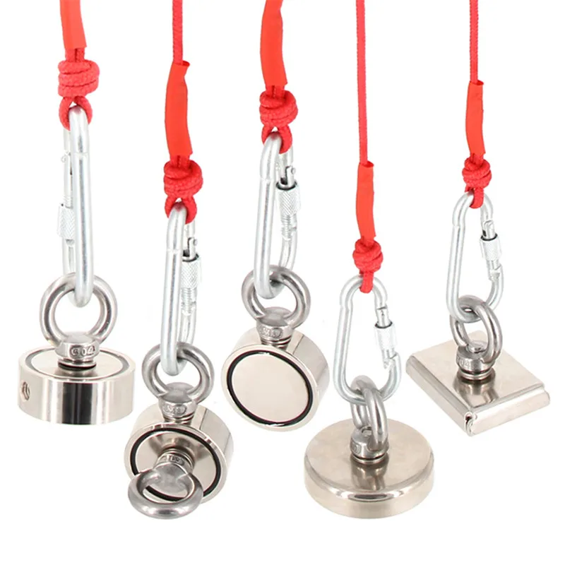 neodimio magnet pesca com mosquetao salvage corda 02