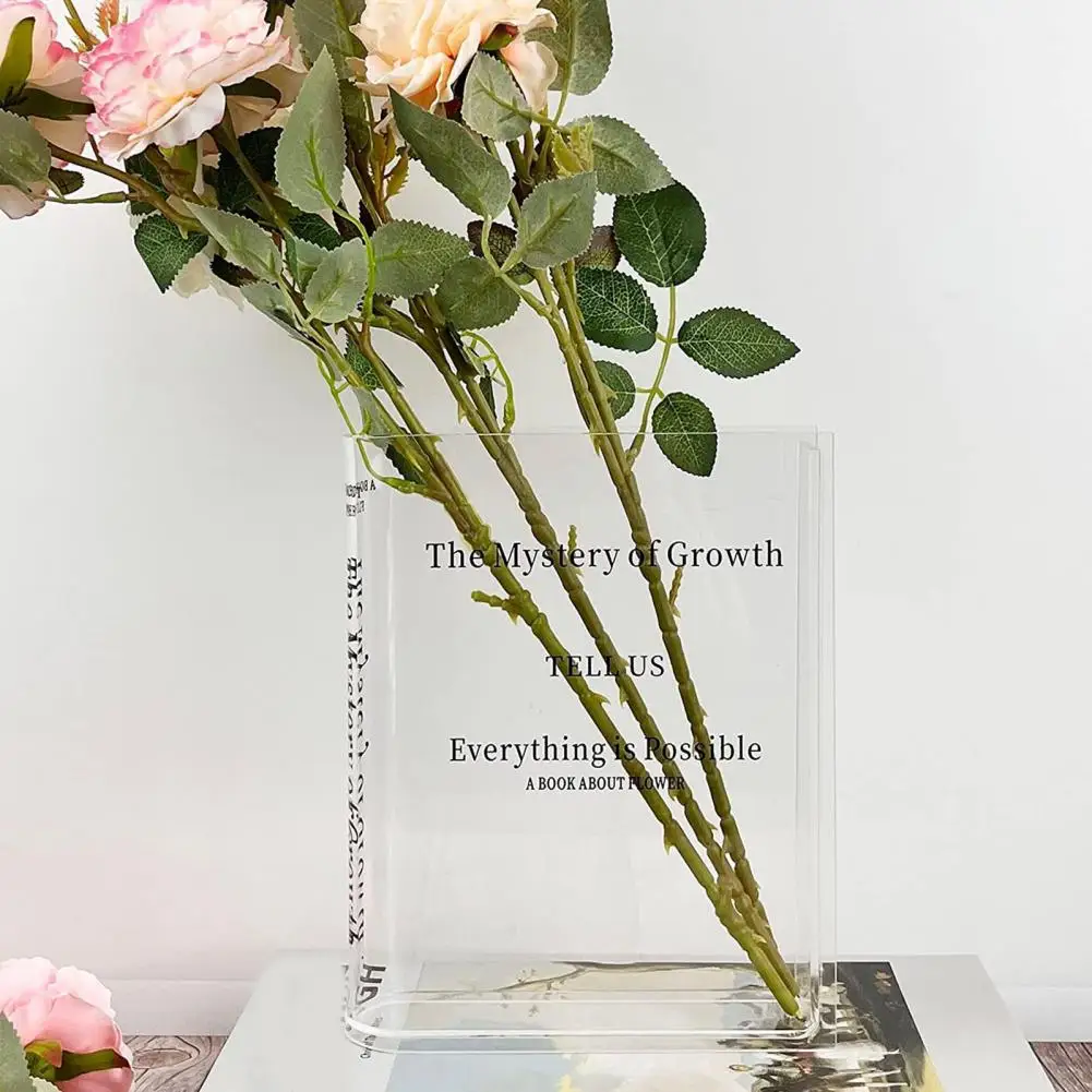 Water Planting Plants Vase Acrylic Book Vase for Water Planting Flowers Aesthetic Home Office Decoration Gift for Book Lovers 5