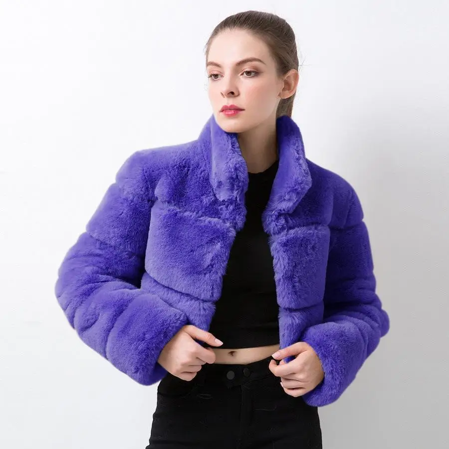 

Winter Women's Short Slim Fit Fur Casual Warm and Comfortable Coat