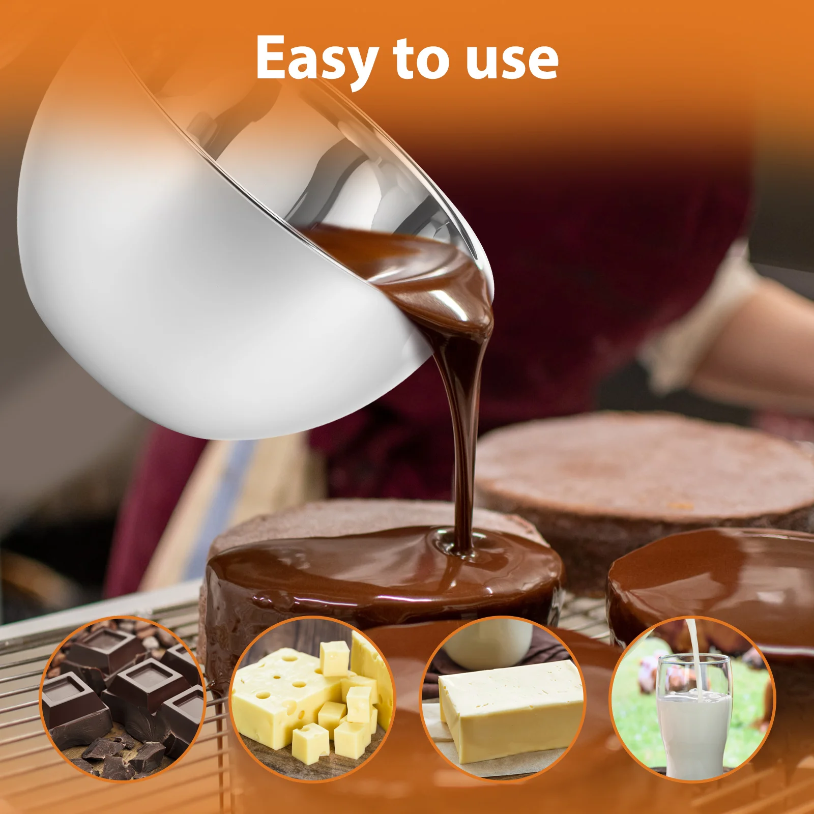 Bakeware Wax Candle Candy Melts Chocolate Double Boiler Pot Set Stainless Steel Chocolate Melting Bowl Cheese Melting Pots