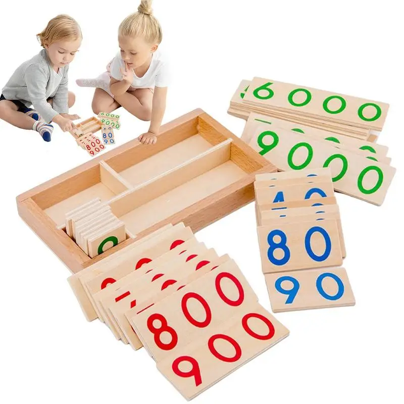 

Kid Number Toys 1-9000 Montessori Digital NumberToys Wooden Number Puzzle For Toddler Activities Counting Game Preschool Math