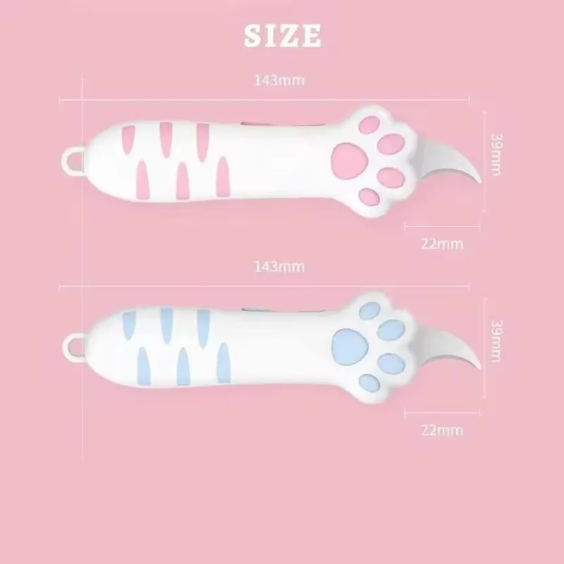 귀여운 고양이 모양 접이식 다용도 칼 휴대용 날카로운 박스 커터 창의적인 수제 종이 절단 도구 소녀용 미니 포장 개봉기