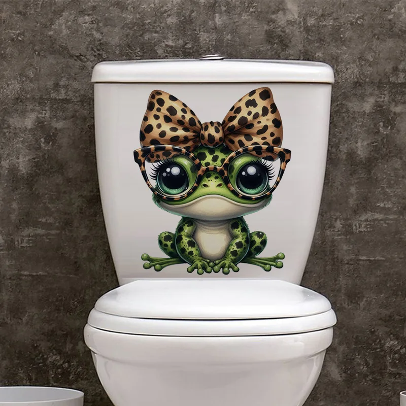 Wall Stickers Toilet Stickers 1pc Funny Lady Leopard Frog Sticker