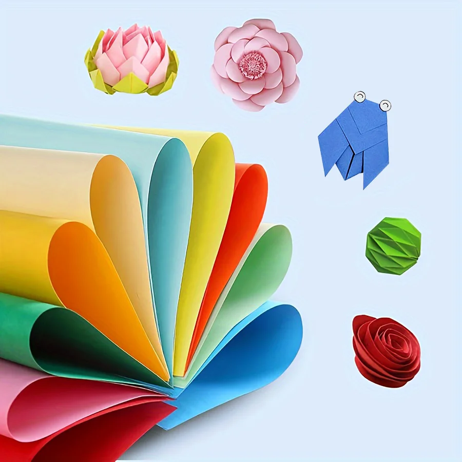 100 sheets of color A4 paper, DIY craft origami, for color printing paper, DIY arts and crafts paper cutting - 6