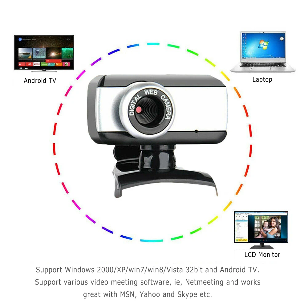 PC Webcam PC Web Camera Computer Camera Portable 1080p Computer Camera With Microphone Video Cameras Universal Webcam For Laptop Desktop Conference