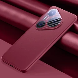 Premium PU Leather Shockproof Phone Case - Durable Hard Back Cover for Huawei Pura 80 Ultra (Red)