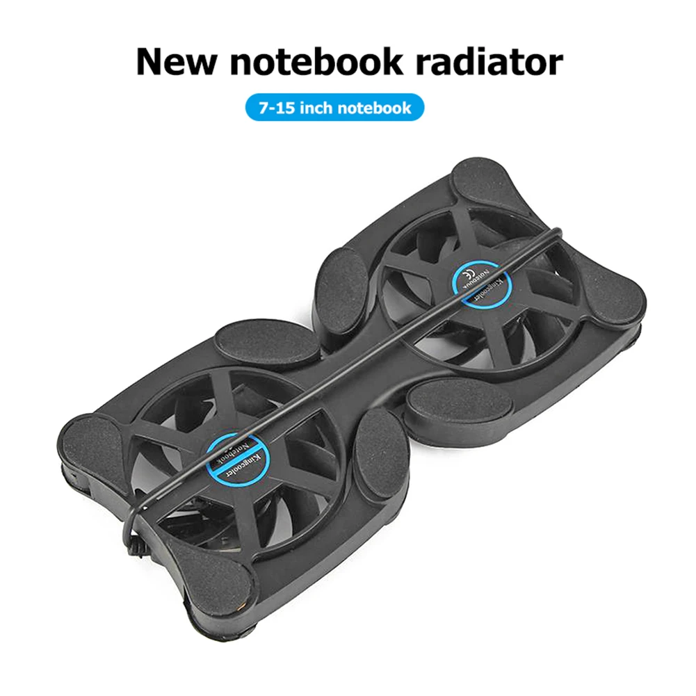 Portable Folding USB Powered Laptop Cooler Dual Fan Cooling Pad For Notebook PC_voghion.com