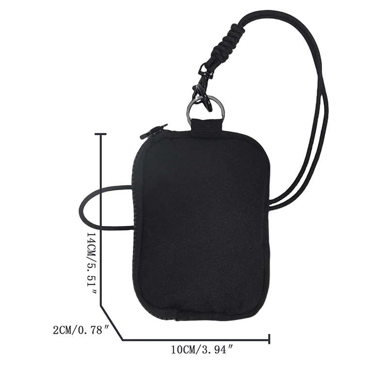 New Trend Casual Men's Coin Purse Tactical Edc Zipper Short Wallet Key Holder Small Money Bag Bus Card Headphones Neck Bag