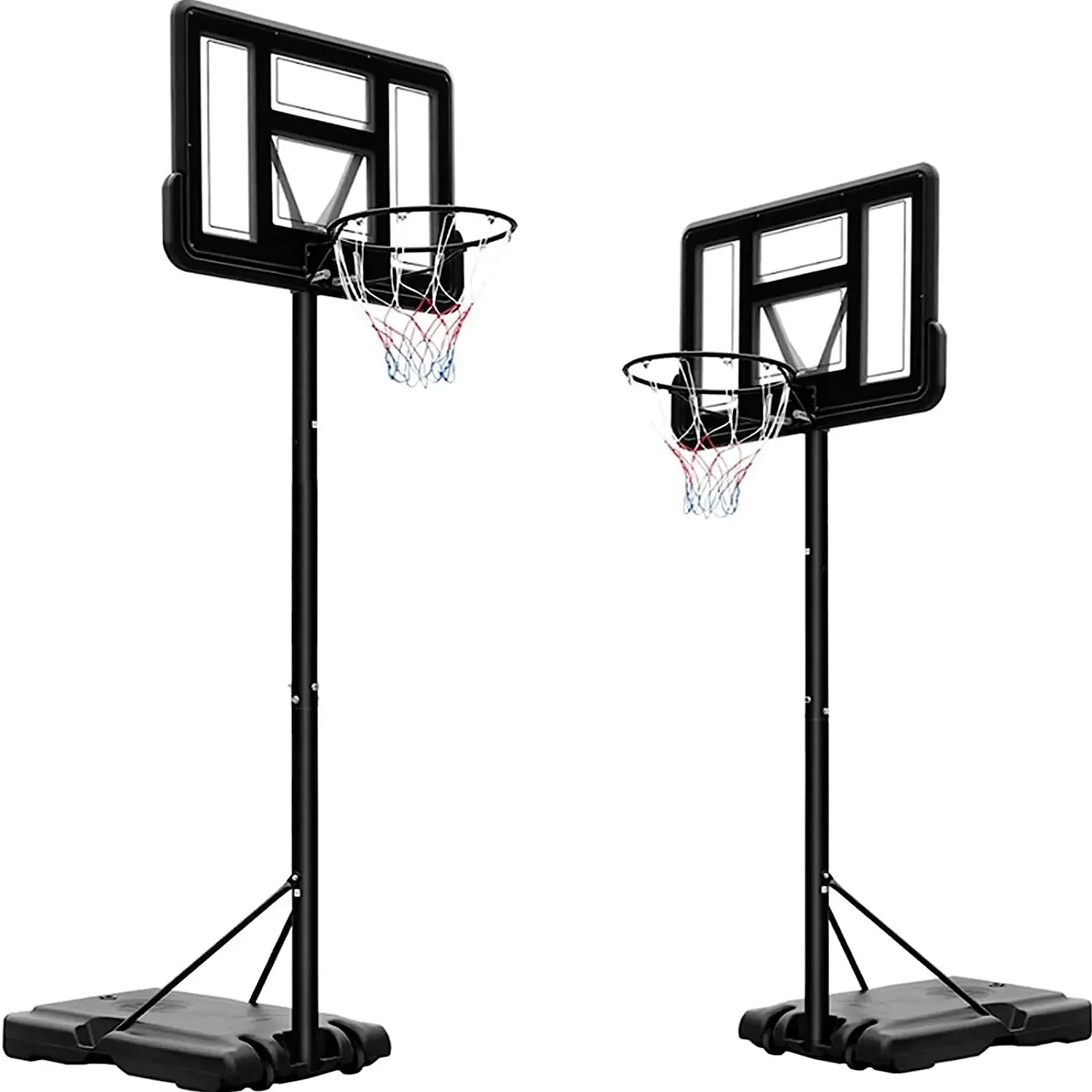 Moricher Tennisball-hopper met wielen, in hoogte verstelbaar, opvouwbare tennisbal-basketbal met opbergtas, capaciteit voor 150 pickleballen en tennisballen