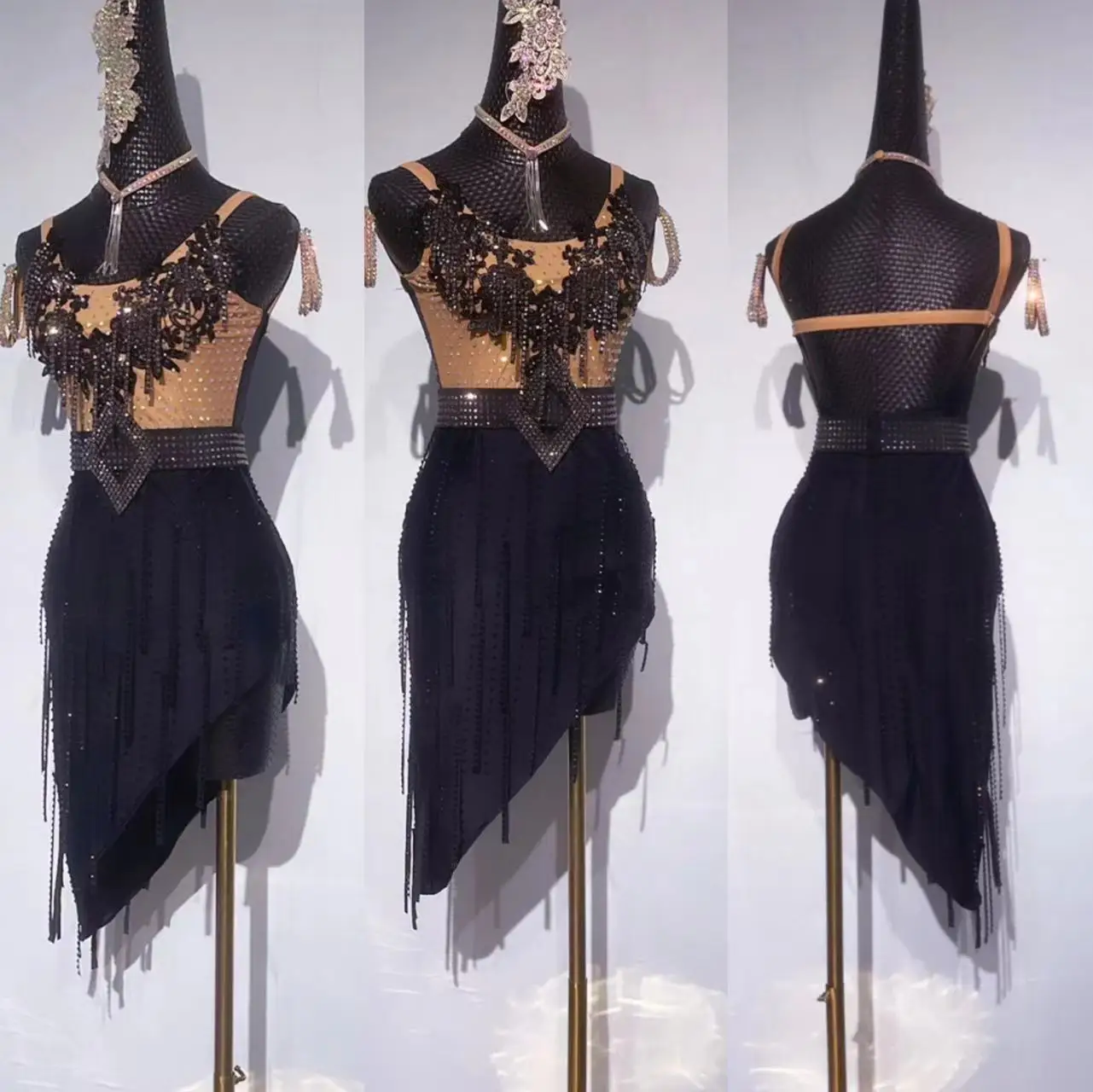 

Женское платье для латиноамериканских танцев, элитное сексуальное танцевальное платье с открытой спиной и бриллиантами, платье для профессиональных танцев румбы и Че