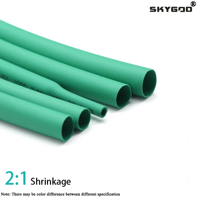 1 Meter Green Dia 1 2 3 4 5 6 7 8 9 10 12 14 16 20 25 30 40 50 mm Heat Shrink Tube 2:1 Polyolefin Thermal Cable Sleeve Insulated