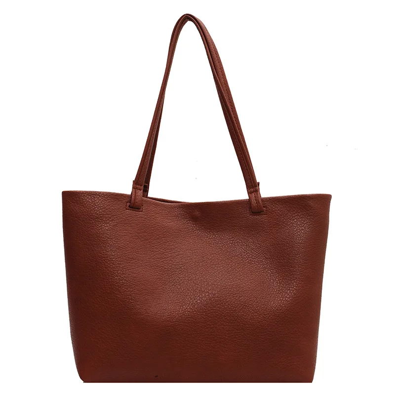 

Women Tote Bag Fashion Underarm Pouch Large Capacity Soft Pu Leather Shoulder Bag Retro Crossbody Bag Casual Portable Bucket Bag