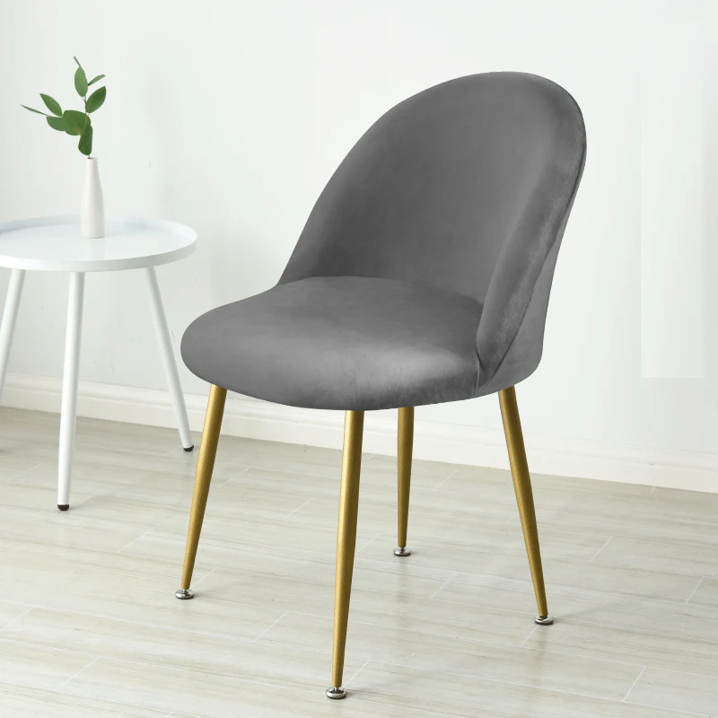 1PC Soft Velvet Duckbill Chair Covers Makeup Accent Low Back Dinning Chair Slipcover Elastic Small Seat Covers Home Decor Hotel 4
