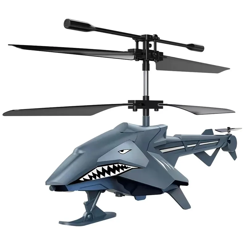 Shark-shaped RC Airplane 2.4GHz Remote Control Aircraft with LED Lights, Easy to Fly for Kids & Adults 