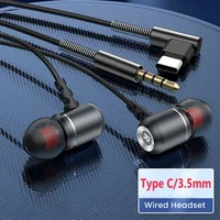 OLAF Type-C DAC Earphones Wired Headphones Handsfree Gaming Headset 3.5MM Headphone Cable Earbuds For SamsungS20 iPhone15 Xiaomi 1