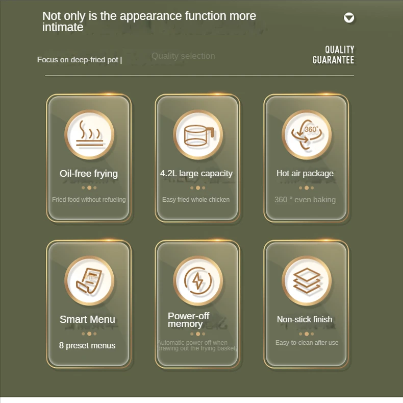 Description Picture 3 of itemHousehold air fryer oil-free oven integrated 4.2L large-capacity intelligent automatic electric french fries machine