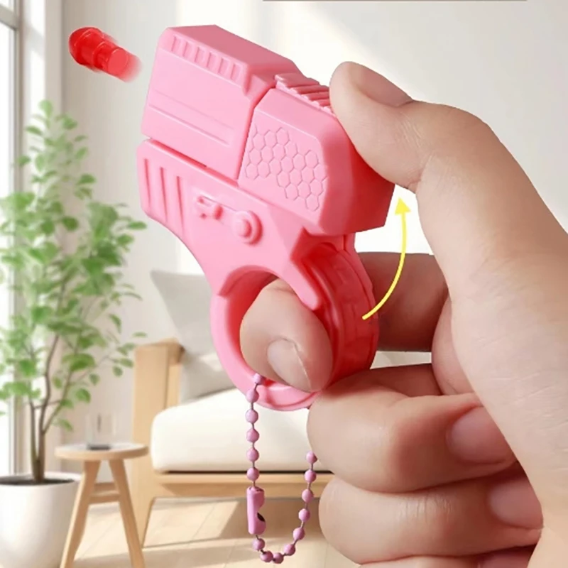 1 Set Fidget Spinner Ratchet Anxiety Stress Relief Toy Mini Gun Shell Ejected Can Launch Decompression EDC Finger Ring Pistol
