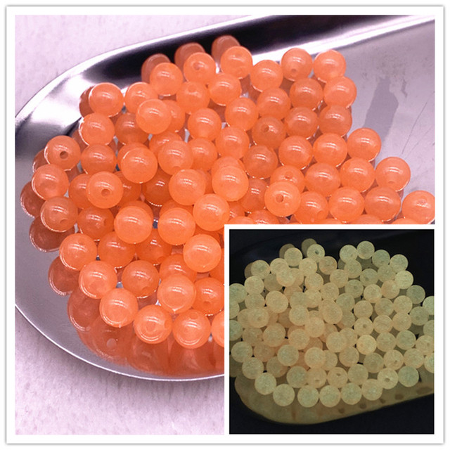 50pcs/lot  Strong Luminous Beads Glow In The Dark Fishing Loose Spacer Beads for Jewellery Marking DIY Necklace Bracelet
