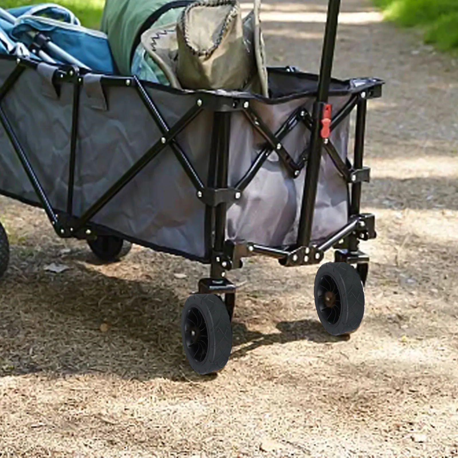 Beach Cart Wheel 8inch PU Wheel Cart Replacement 8-inch Tire Baby Stroller Beach Cart Bearing Inner Diameter 0.8 Big