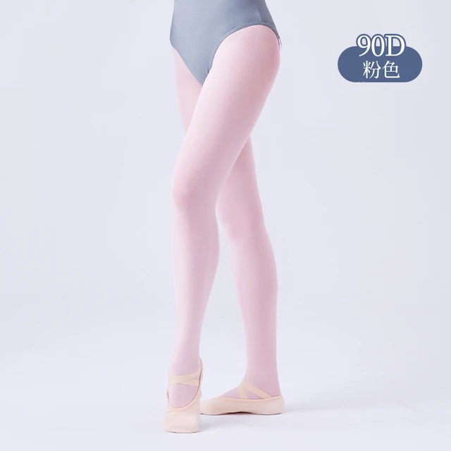 90D Girls Dance Ballet Tights Professional Ballet Stockings Woman Thicken White Dance Pantyhose Velvet Tights 1 Pair Pink