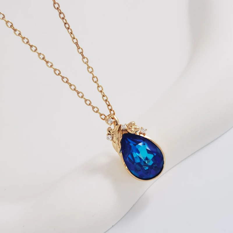 

Crystals from Austria Trendy Women Necklace for Party Bijoux Lovely Teardrop Designer Pendant Necklace Girls Jewelry Gift