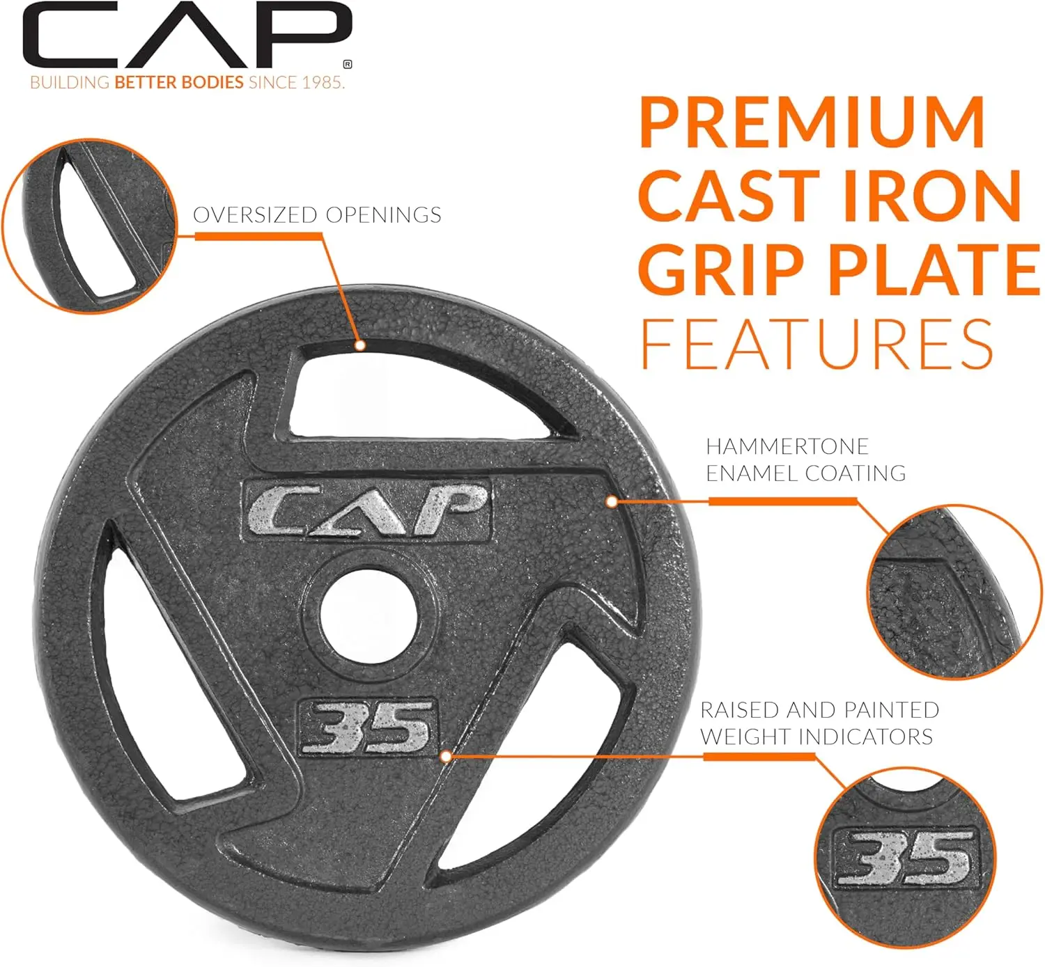 2-Inch Grip Weight Plate | 35 lb, Single 3