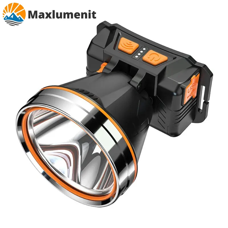 Linterna Frontal de inducción con carga Usb Para exteriores, Luz Led fuerte Para pesca y acampada
