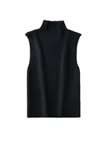 Women Fashion Fitted Basic Ribbed Knit Tank Tops Vintage High Neck Sleeveless Female Camis Chic Vest Top Mujer - Image 4