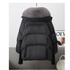 Winter New Fur Collar Puffer Down Parka Loose Down Warmer Thicken Snow Jacket Pocket Zipper Faux Fur Outerwear Female 6