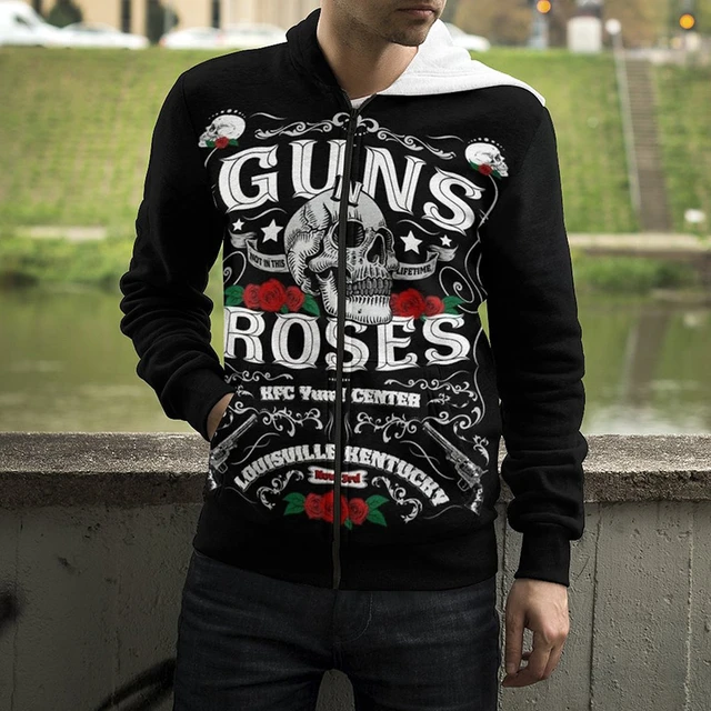 New Guns N Roses Band 3D Print Spring Zip Up Hoodie Cool Men Women