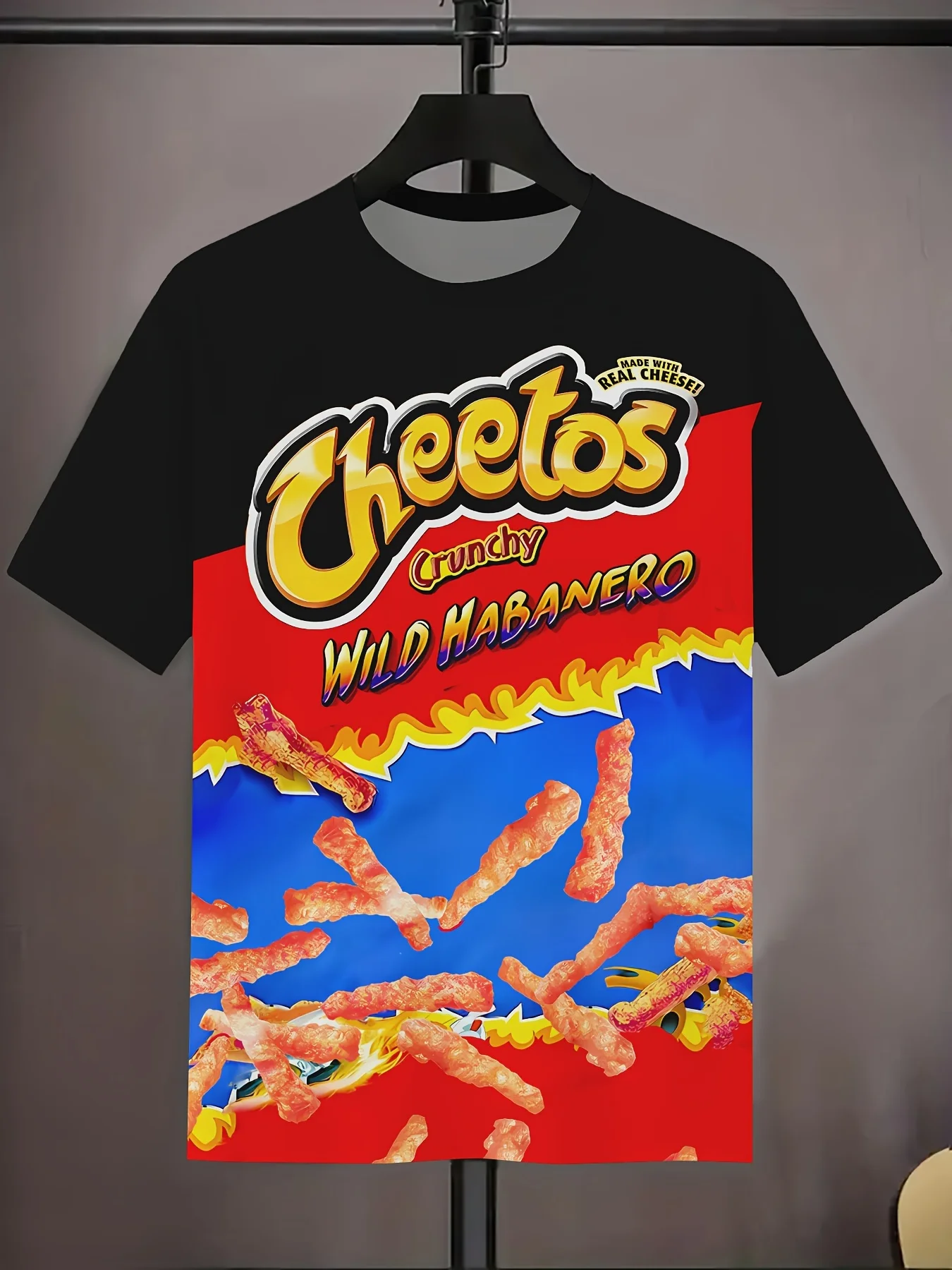 Camiseta de manga corta con cuello redondo y estampado geométrico Takis para hombre, tela de mezcla de poliéster suave y ligeramente elástica, camiseta fresca para el verano