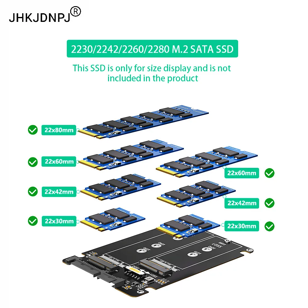 듀얼 M.2 B 키/B&M 키 SSD를 2.5인치 SATA III로 변환하는 플라스틱 케이스