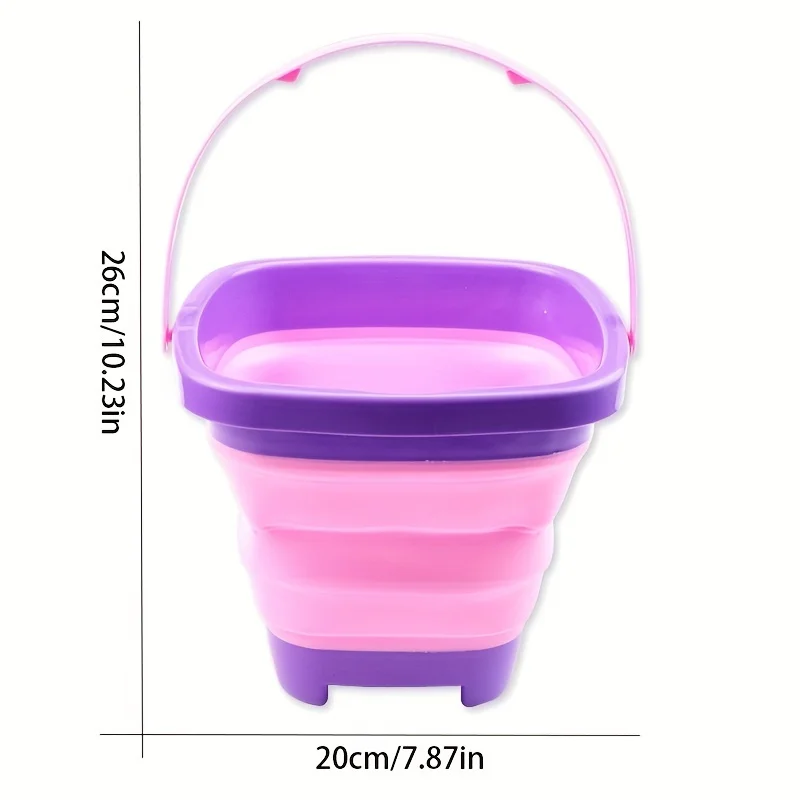 Foldable Beach Bucket Silicone Collapsible Toy Buckets for Kids for Summer Activities Camping Gear Travel Beach Sand Toys 2