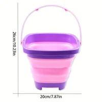 Foldable Beach Bucket Silicone Collapsible Toy Buckets for Kids for Summer Activities Camping Gear Travel Beach Sand Toys 2