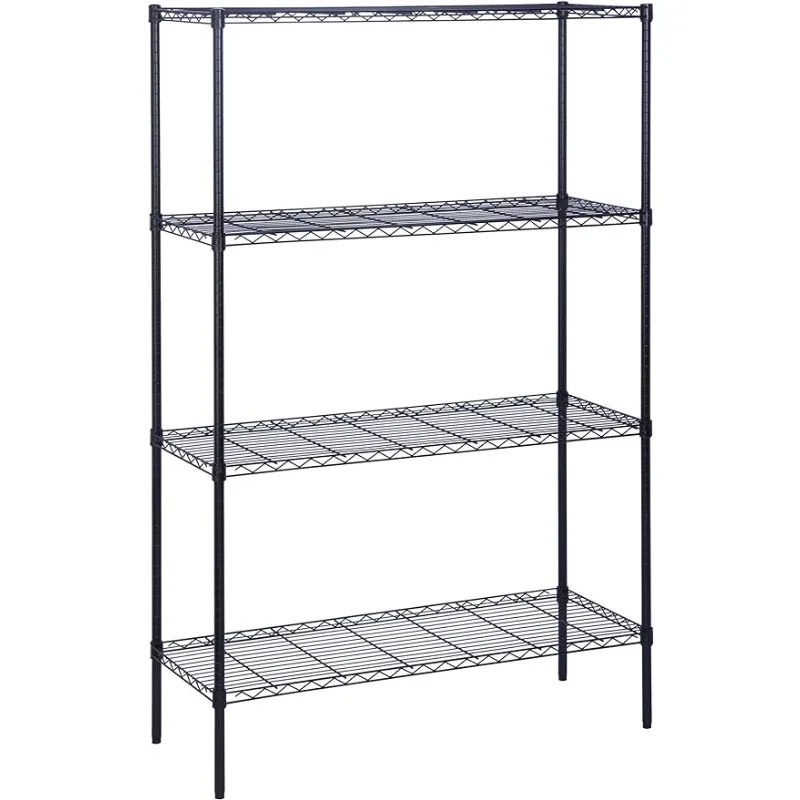 

Honey Can Do 4-Tier Adjustable Shelving Unit with 350-lb Shelf Capacity, Black SHF-05225 Black Retail Display Stand