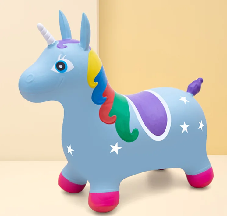 Painted Jumping Horse Unicorn Inflatable Toy Children's Mount Thickened Leather Horse