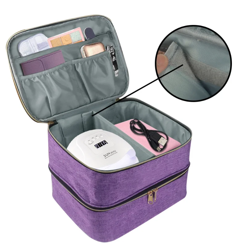 2 Layers Essential Oil Case 30 Bottles Nail Polish Storage Bag Portable Cosmetic Large Handbag Organizer with Handle for Travel