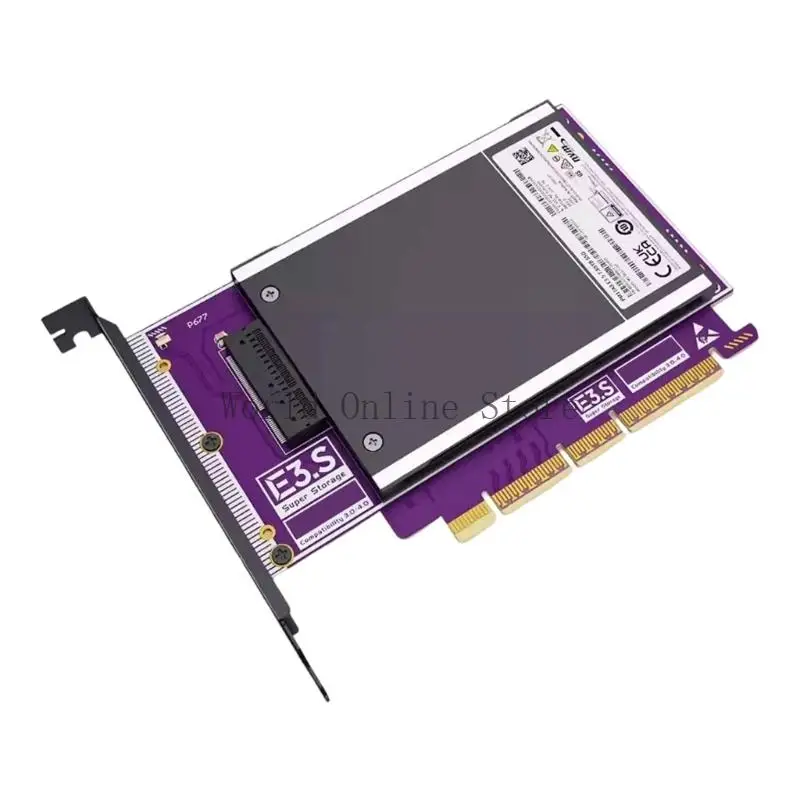 PCIe 5.0E3.S를 갖춘 NVMe SSD 어댑터 카드는 128Gbps 속도 및 하위 호환성 87HC를 지원합니다.