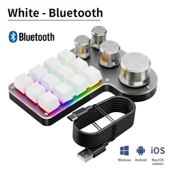 Multi - Function RGB Gaming Keypad with Custom Macros and Bluetooth Connectivity (Bluetooth White)
