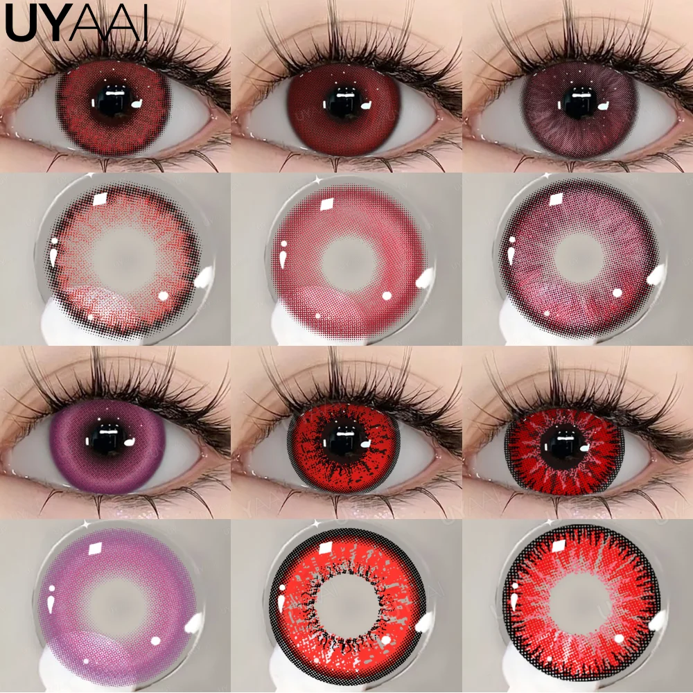 Enhanced Title: 

Vibrant Red & Pink Cosplay Contact Lenses for Striking Halloween Makeup Looks