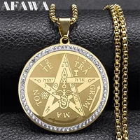 Collier amulette pentagrammaton pour femmes et hommes, en acier inoxydable, Talisman juif israélien, chaîne de pentacle, bijoux NZZZ499S02 1
