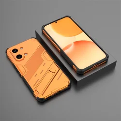 Armor Shockproof Phone Case with Magnetic Holder Stand and Back Cover for Poco X8 Pro 5G (PK - Orange)