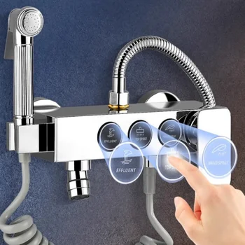 ก๊อกน้ำผสมสำหรับอ่างอาบน้ำและฝักบัว 3 ฟังก์ชั่น พร้อมหัวฉีดน้ำร้อนน้ำเย็น สำหรับอ่างอาบน้ำและฝักบัว 2