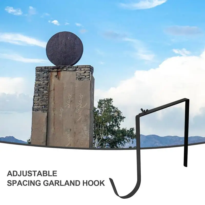 Wreath Stand Adjustable Metal Wreath Hook Fall Halloween Memorial Day Decor Hook 6-11inch over Door Hanger Flower Holder